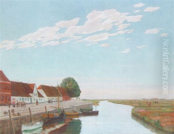 Parti Fra Ribe Oil Painting by Johan Rohde