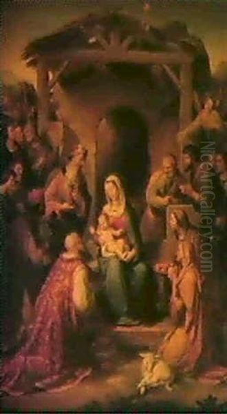 The Nativity Oil Painting by Franz von Rohden