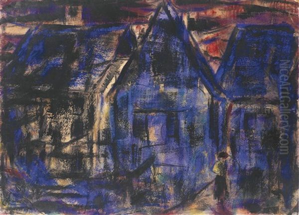 Soester Hauser (houses In Soest) Oil Painting by Christian Rohlfs