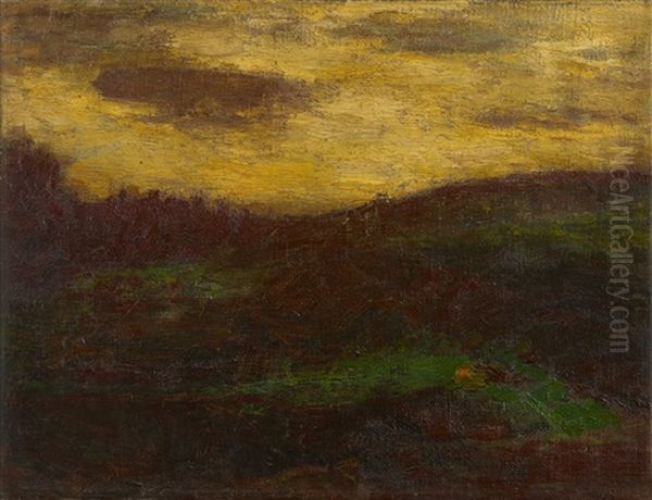 Hugelige Landschaft (abendlandschaft) by Christian Rohlfs