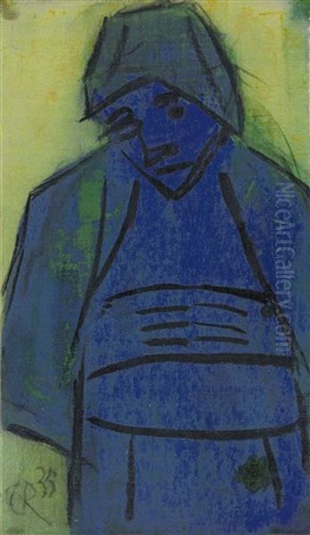 Blaue Figur Oil Painting by Christian Rohlfs