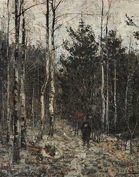 Waldweg Im Winter (winter Im Webicht) Oil Painting by Christian Rohlfs