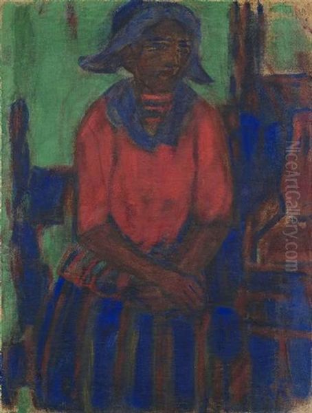 Junge Frau Mit Blauer Kappe Oil Painting by Christian Rohlfs