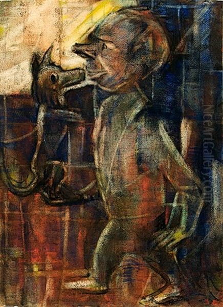 Herr Und Hund Oil Painting by Christian Rohlfs