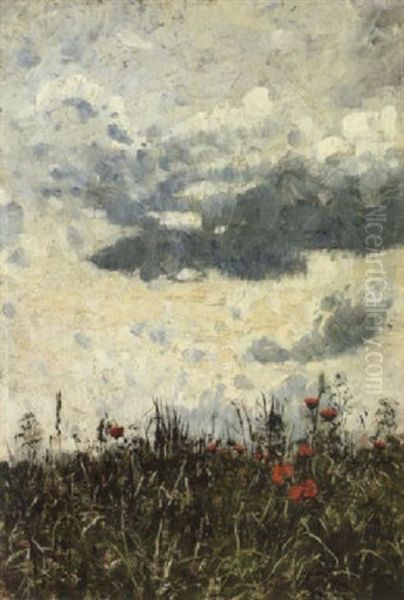 Sommerwiese Unter Wolkenhimmel Oil Painting by Christian Rohlfs