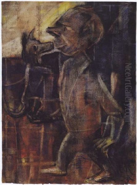 Herr Und Hund Oil Painting by Christian Rohlfs