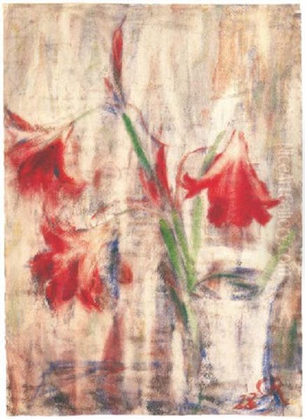 Amaryllis Oil Painting by Christian Rohlfs