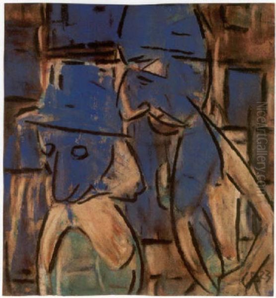 Blaue Figuren Oil Painting by Christian Rohlfs