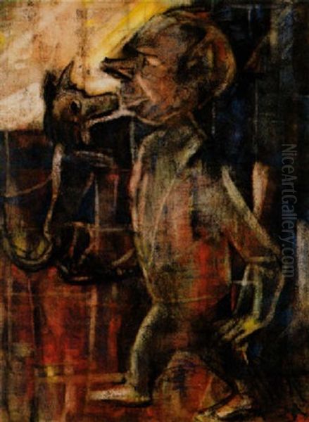 Herr Und Hund Oil Painting by Christian Rohlfs