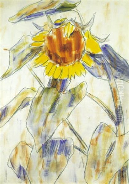 Sonnenblume I Oil Painting by Christian Rohlfs