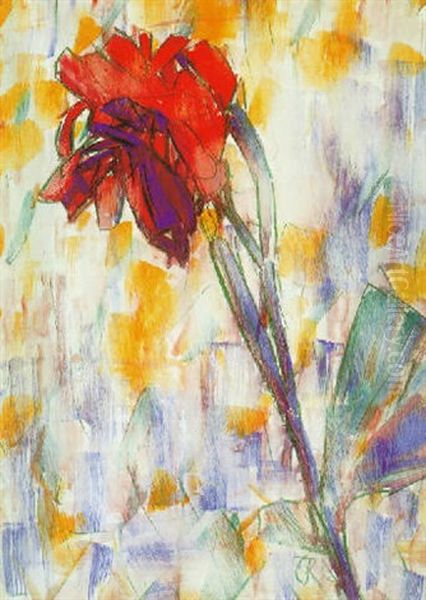 Rote Blume Oil Painting by Christian Rohlfs