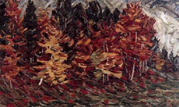 Herbstwald Oil Painting by Christian Rohlfs