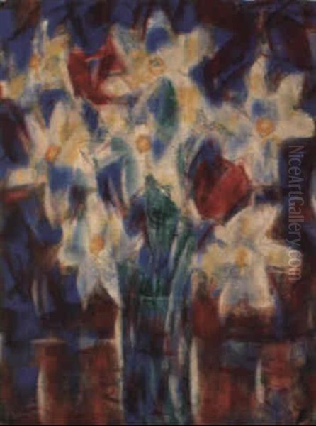 Narzissen Und Tulpen Oil Painting by Christian Rohlfs