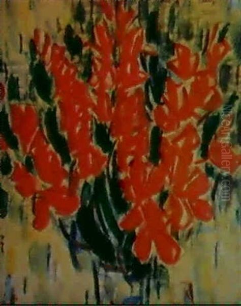 Roter Blumenstrauss Oil Painting by Christian Rohlfs