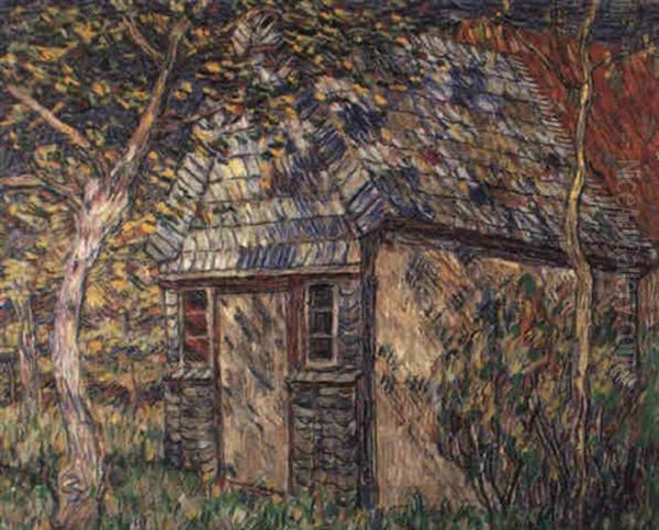 Gartenhaus Unter Baumen Oil Painting by Christian Rohlfs