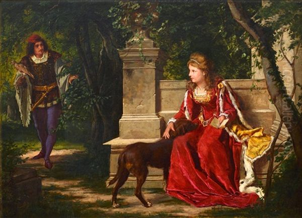 Romance In The Park Oil Painting by Ernst August Roehling