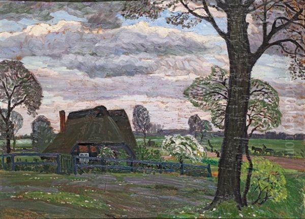 Atelierhaus Am Rande Der Surheide Oil Painting by Wilhelm Heinrich Rohmeyer