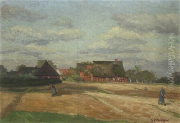 Fischerhude Oil Painting by Wilhelm Heinrich Rohmeyer