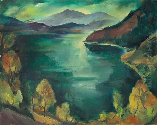 Walchensee Oil Painting by Wolf Roehricht