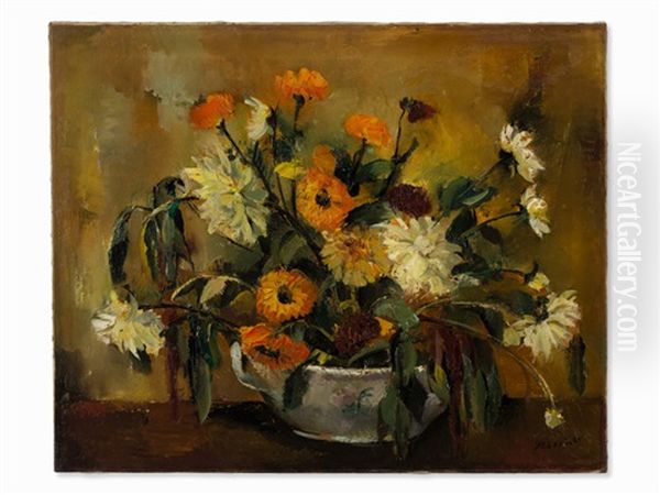 Flower Still Life Oil Painting by Wolf Roehricht