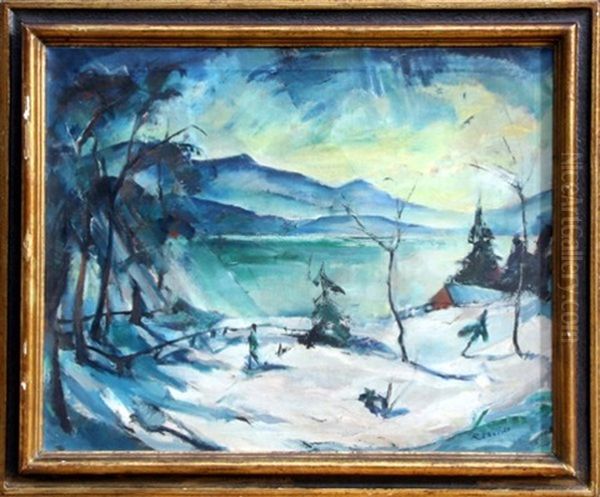 Untitled (german Landscape) Oil Painting by Wolf Roehricht