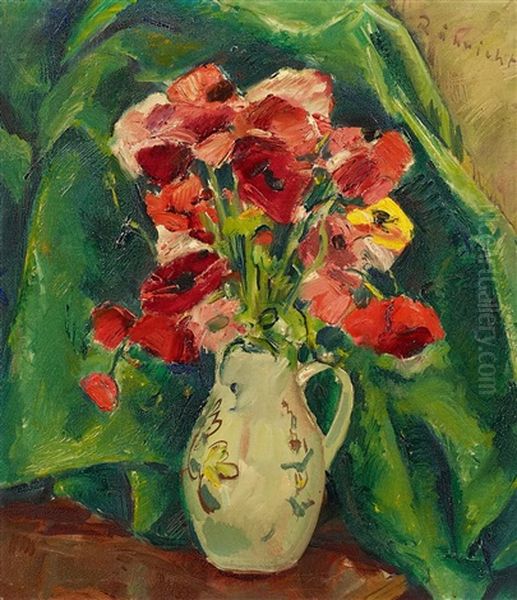 Stillleben Mit Klatschmohn Oil Painting by Wolf Roehricht