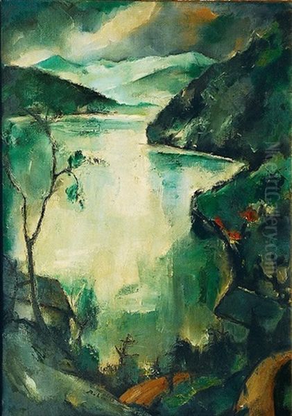 Gebirgssee Oil Painting by Wolf Roehricht