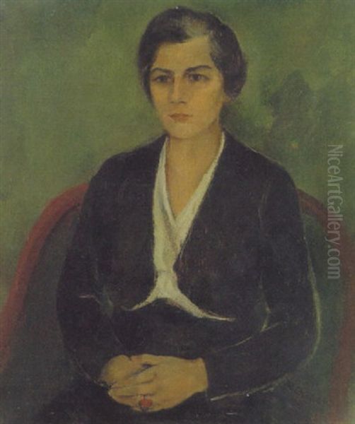 Frauenportrait Oil Painting by Wolf Roehricht