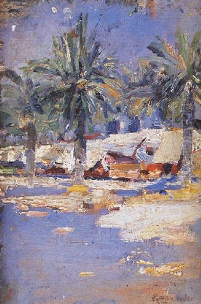 Palmeral Oil Painting by Joan Roig Soler