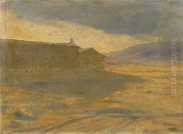 Landscape With Building Oil Painting by Georgios Roilos