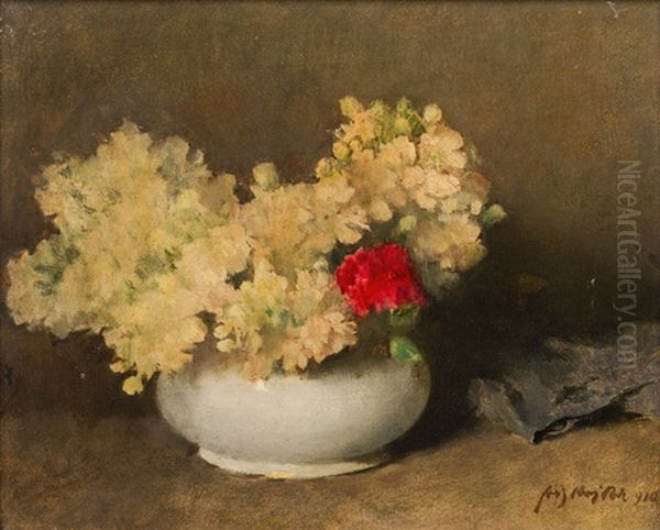 Blumenstillleben Oil Painting by Fritz (Friedrich) Rojka