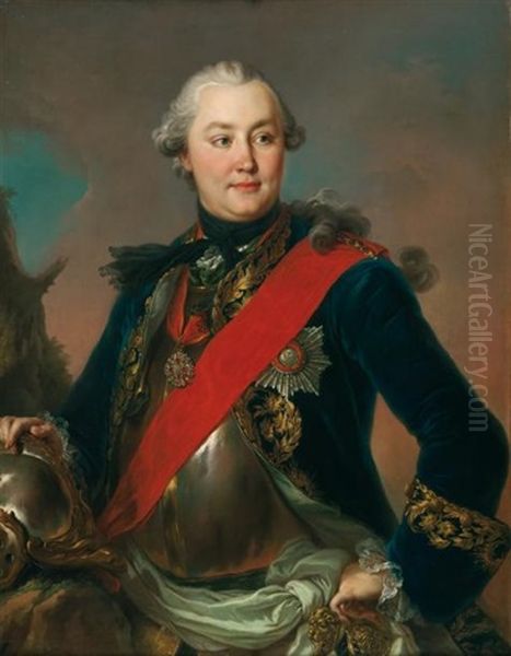 Portrait Du Comte Grigori Grigorievitch Orloff (1734 - 1783) Oil Painting by Fedor Stepanovich Rokotov