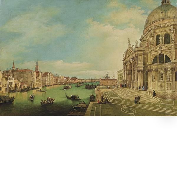 Il Canal Grande Con La Basilica Della Salute Oil Painting by Giuseppe Borsato