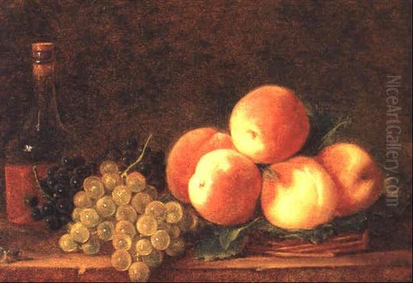 Nature Morte Aux Peches Oil Painting by Henri Horace Roland de la Porte