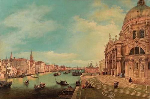 Il Canal Grande Con La Basilica Della Salute Oil Painting by Giuseppe Borsato