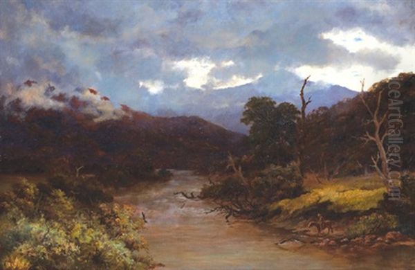 River Crossing Oil Painting by Charles Rolando