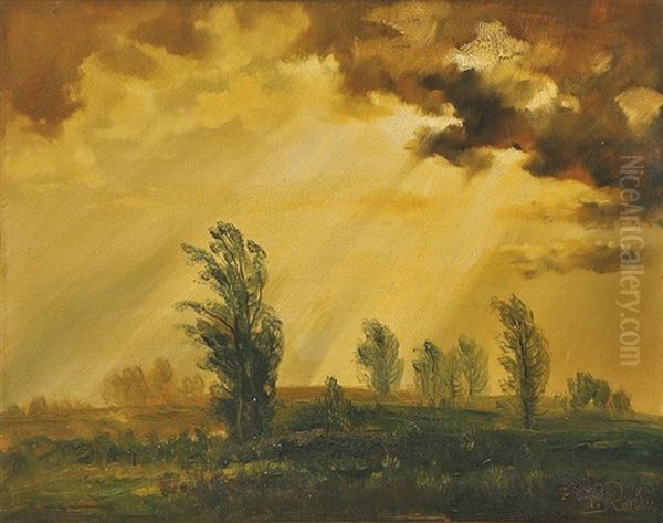 Dark Landscape Oil Painting by Viktor Rolin