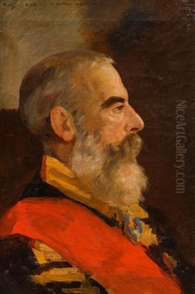 Portrait Du Prince Michel Dolgoruky Oil Painting by Alfred Roll