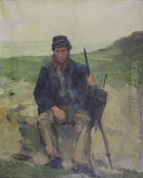 Portrait De Marcheur Assis Oil Painting by Alfred Roll