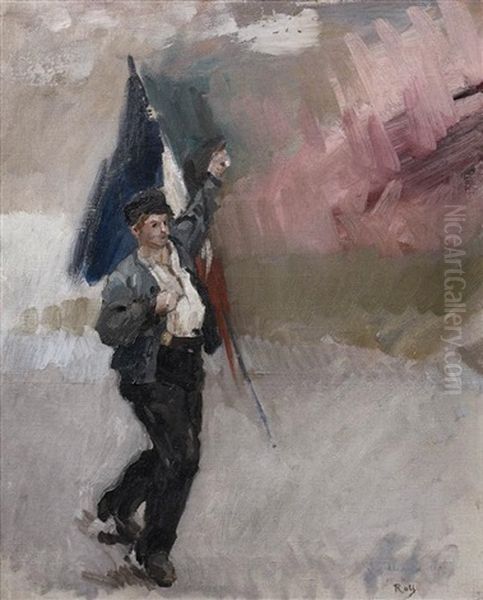 Manifestant (study) Oil Painting by Alfred Roll