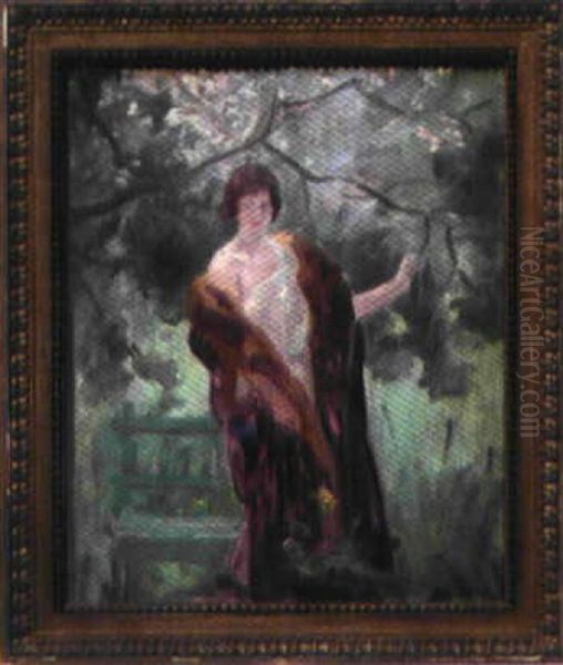 Femme Au Jardin Oil Painting by Alfred Roll