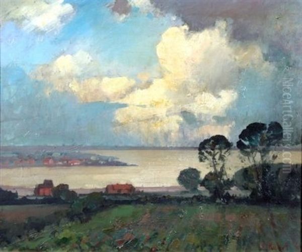 The Mouth Of The River Humber From Great Coates Near Grimsby Oil Painting by Herbert Rollett