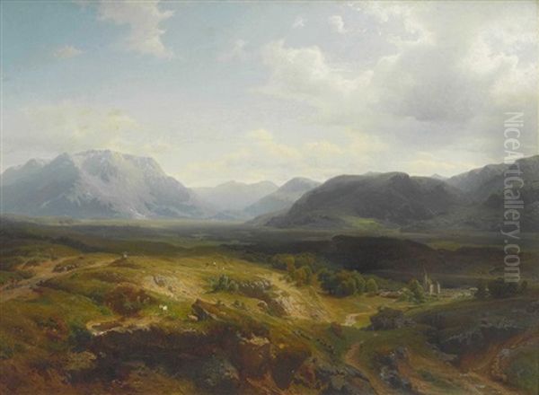 Landschaft Oil Painting by Julius Rollmann