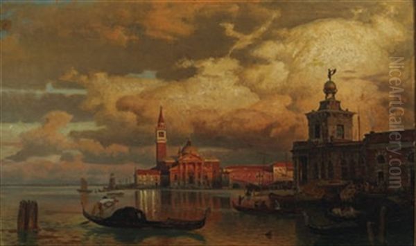 Grand Canal, Venice Oil Painting by Julius Rollmann