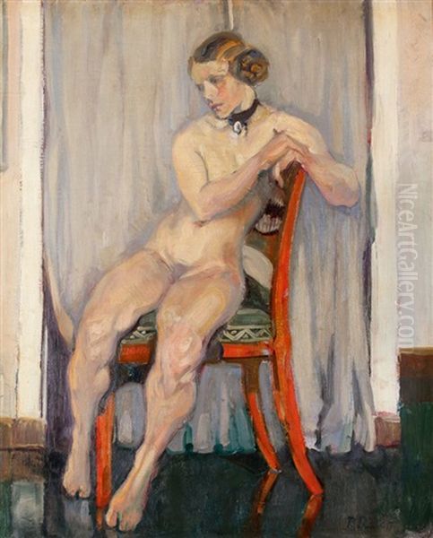 Sitzender Weiblicher Akt Oil Painting by Paul Alexander Roloff