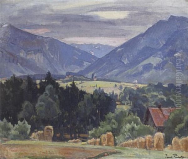 Blick Ins Aschauer Tal Oil Painting by Paul Alexander Roloff