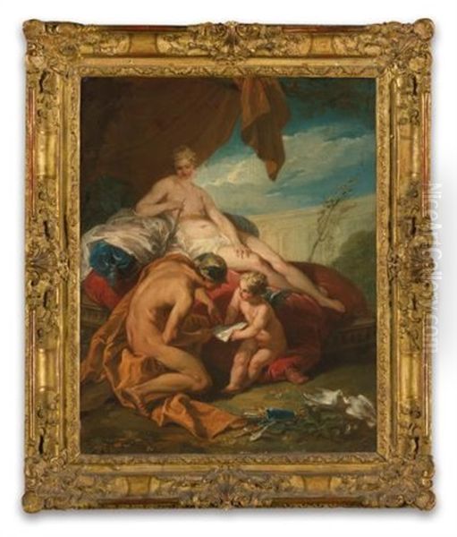 The Education Of Cupid Oil Painting by Jacques Dumont Romain