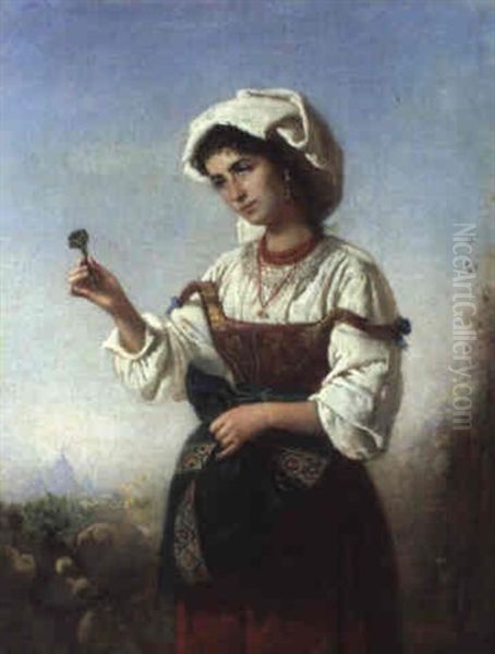 Veilchenverkauferin Oil Painting by Anton Romako