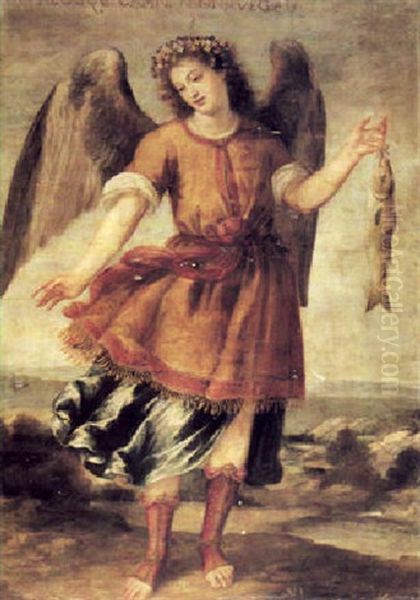 The Archangel Rafael Oil Painting by Bartolome Roman