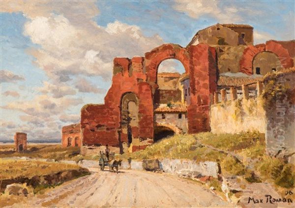 Southern Landscape With Ruins Oil Painting by Max Wilhelm Roman